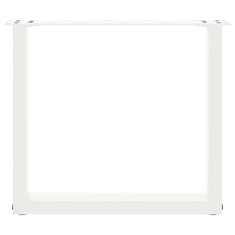 Picioare pentru măsuță de cafea în formă de U, 2 buc., alb, 50x(42-43) cm, oțel
