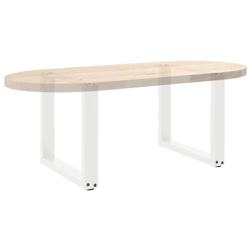 Picioare pentru măsuță de cafea în formă de U, 2 buc., alb, 50x(42-43) cm, oțel