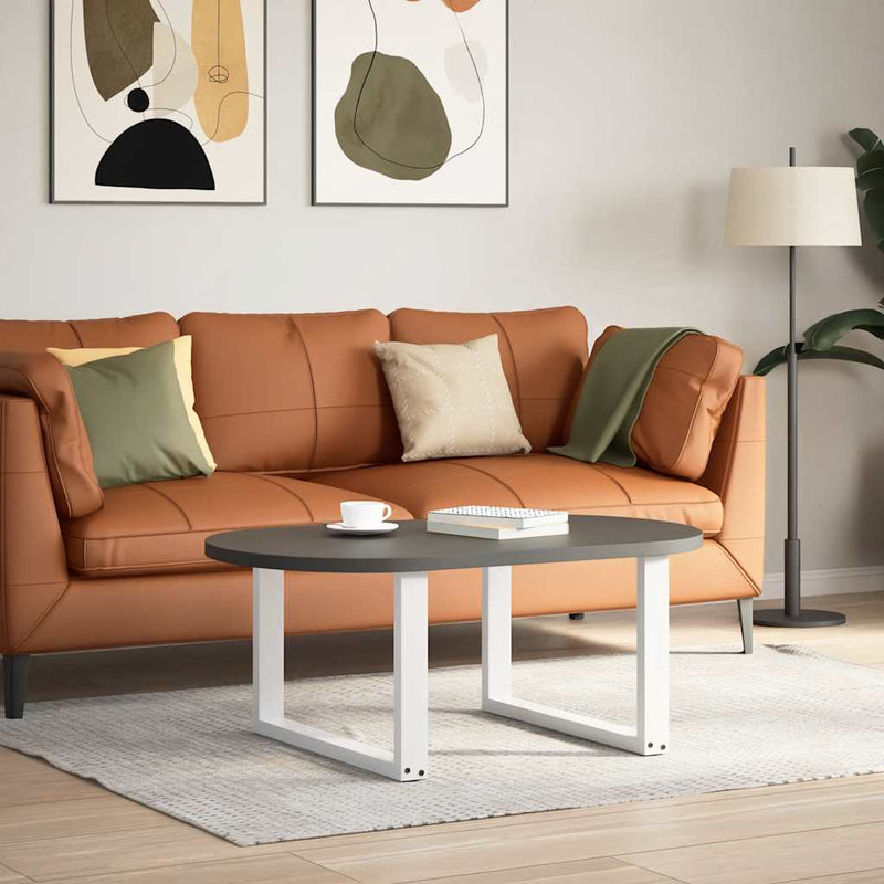 Picioare pentru măsuță de cafea în formă de U, 2 buc., alb, 60 x (42-43) cm, oțel