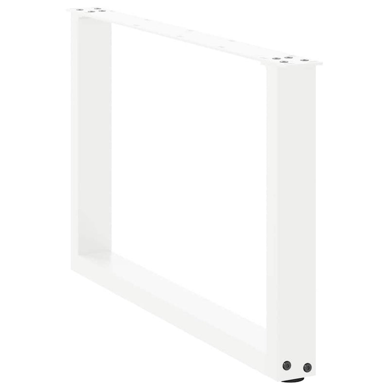 Picioare pentru măsuță de cafea în formă de U, 2 buc., alb, 60 x (42-43) cm, oțel