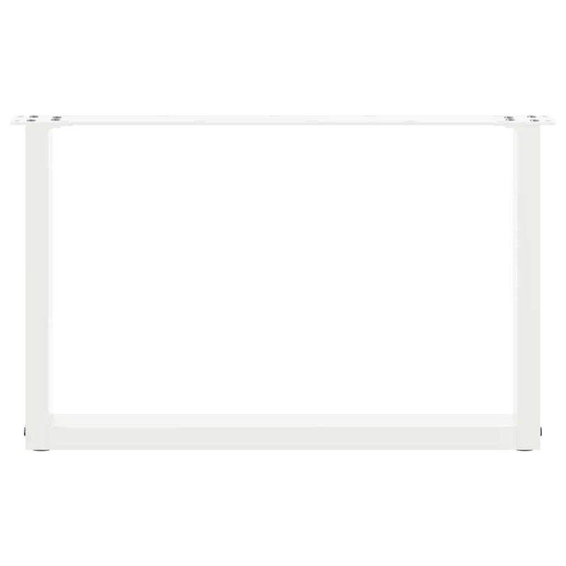 Picioare pentru măsuță de cafea în formă de U, 2 buc., alb, 60 x (42-43) cm, oțel