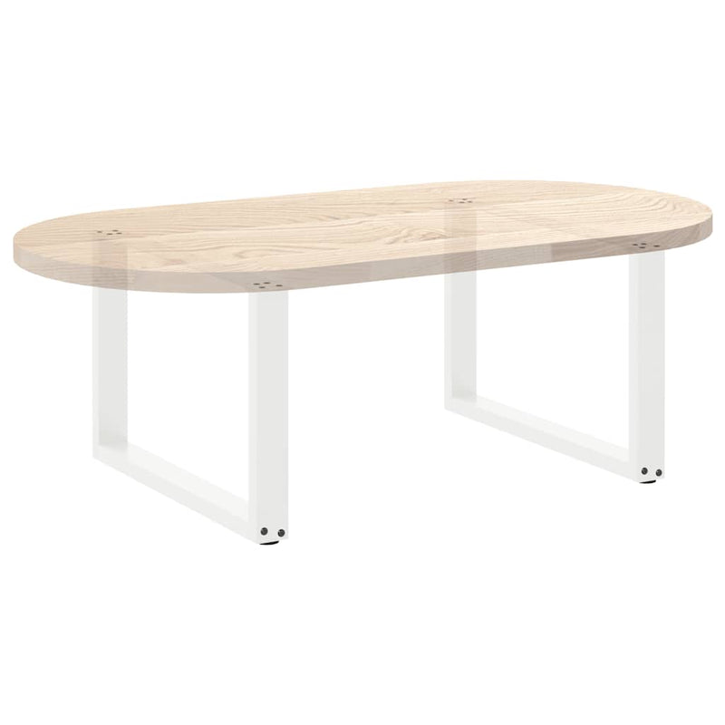 Picioare pentru măsuță de cafea în formă de U, 2 buc., alb, 60 x (42-43) cm, oțel