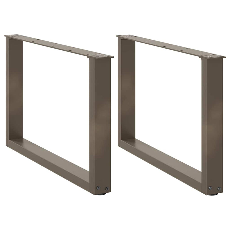 Picioare pentru măsuță de cafea în formă de U, 2 buc., oțel natural, 60 x (42-43) cm