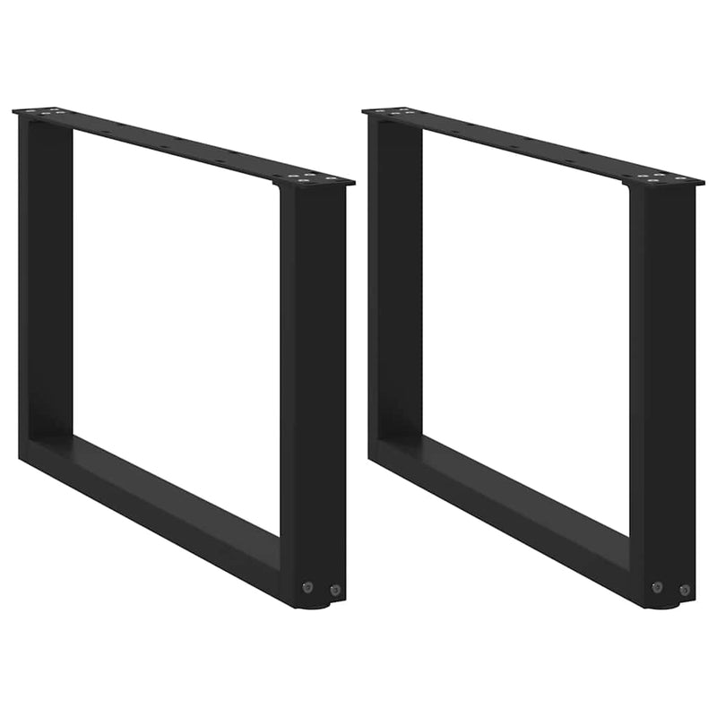 Picioare pentru măsuță de cafea în formă de U, 2 buc., negru, 70x(42-43) cm, oțel