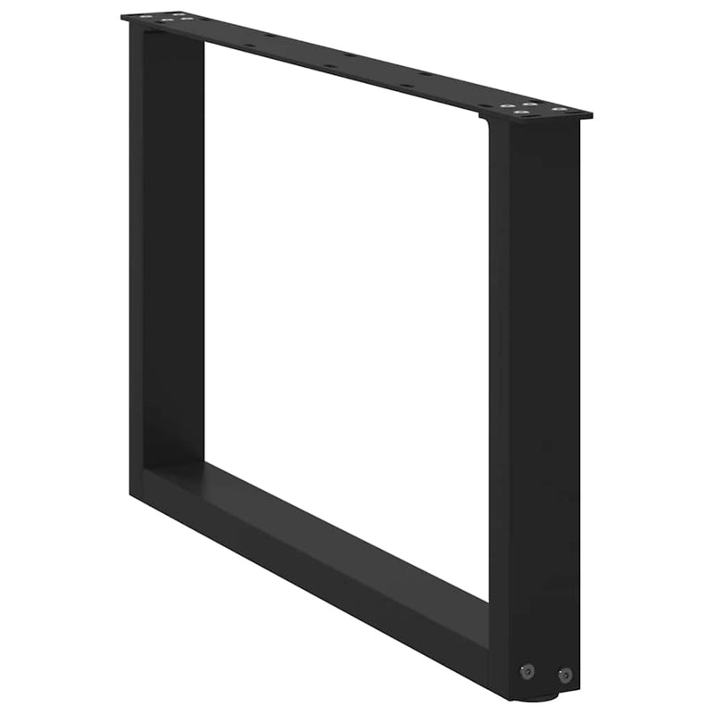 Picioare pentru măsuță de cafea în formă de U, 2 buc., negru, 70x(42-43) cm, oțel