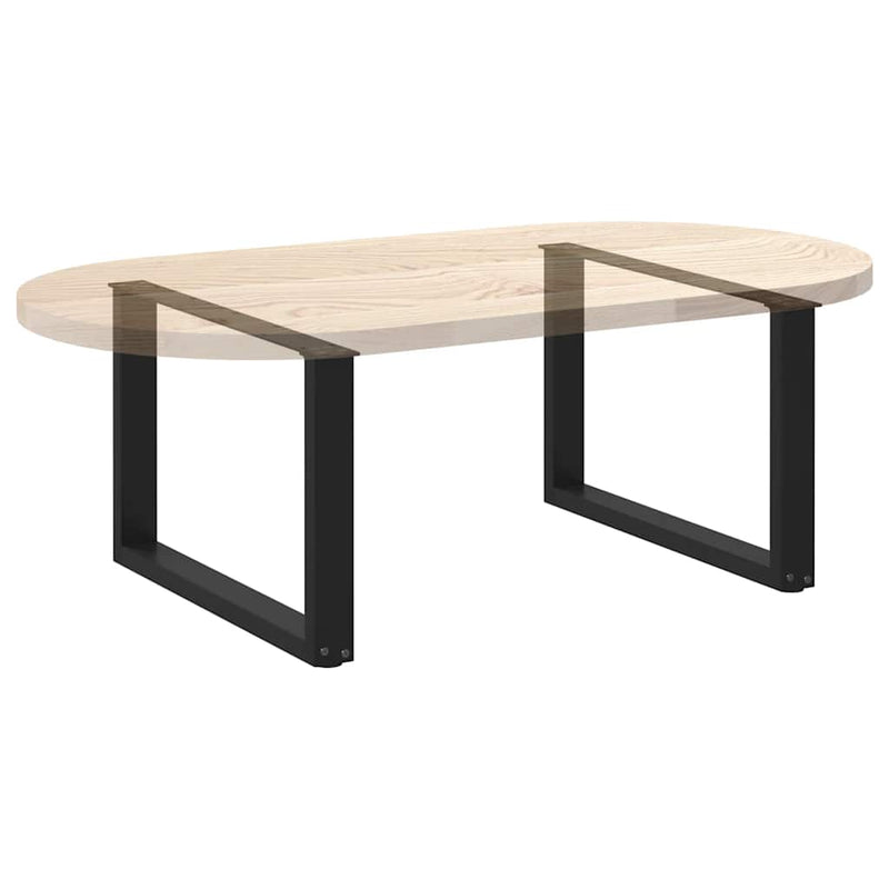 Picioare pentru măsuță de cafea în formă de U, 2 buc., negru, 70x(42-43) cm, oțel
