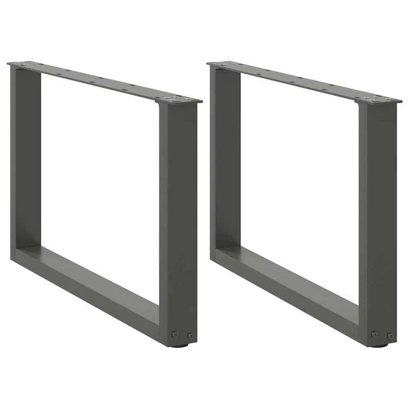 Picioare pentru măsuță de cafea în formă de U, 2 buc., antracit, 70x(42-43) cm, oțel