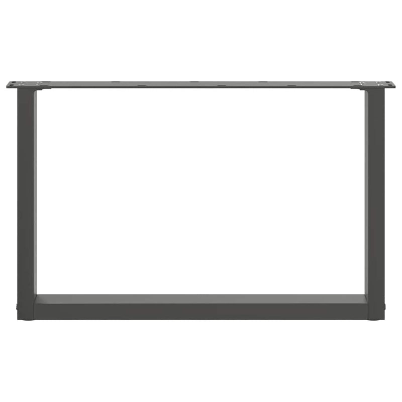 Picioare pentru măsuță de cafea în formă de U, 2 buc., antracit, 70x(42-43) cm, oțel