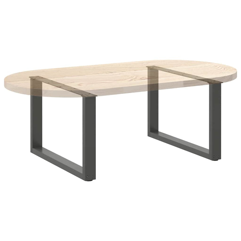 Picioare pentru măsuță de cafea în formă de U, 2 buc., antracit, 70x(42-43) cm, oțel