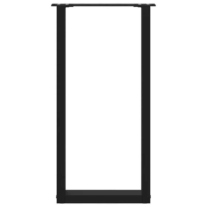 Picioare de masă consolă în formă de U, 2 buc., negru, 28x(72-73) cm, oțel