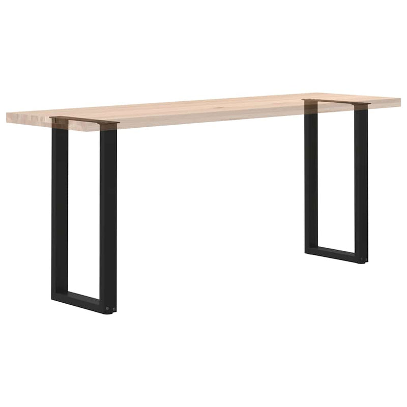 Picioare de masă consolă în formă de U, 2 buc., negru, 28x(72-73) cm, oțel