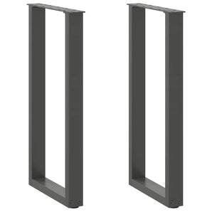 Picioare de masă consolă în formă de U, 2 buc., antracit, 28x(72-73) cm, oțel