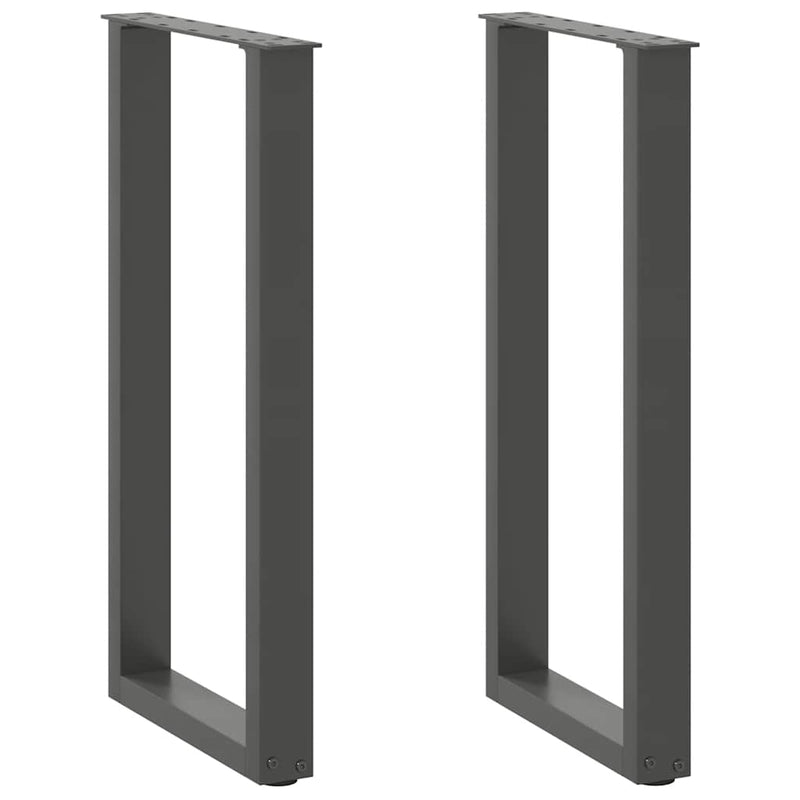 Picioare de masă consolă în formă de U, 2 buc., antracit, 28x(72-73) cm, oțel