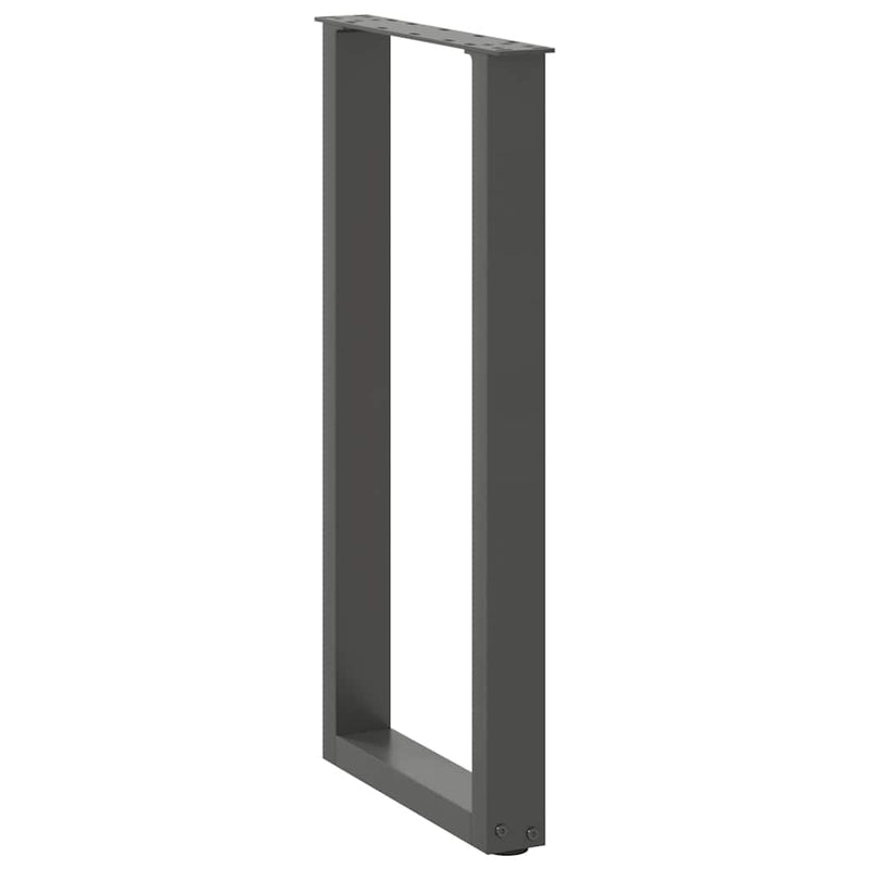 Picioare de masă consolă în formă de U, 2 buc., antracit, 28x(72-73) cm, oțel