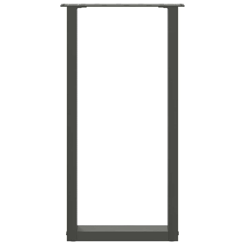 Picioare de masă consolă în formă de U, 2 buc., antracit, 28x(72-73) cm, oțel