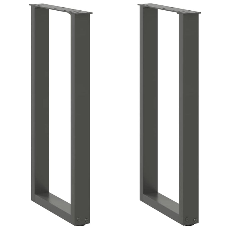 Picioare de masă consolă în formă de U, 2 buc., antracit, 38x(72-73) cm, oțel