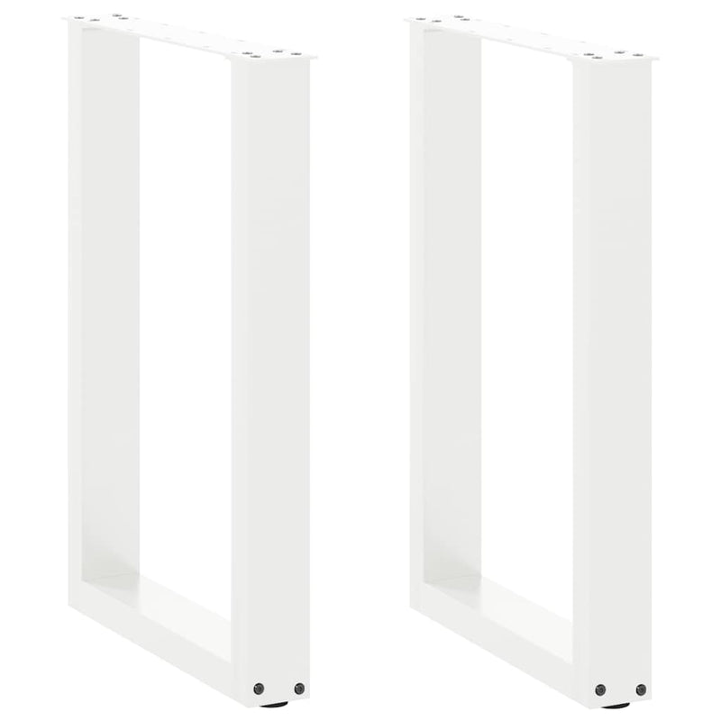 Picioare de masă în formă de U, 2 buc., alb, 50x(72-73) cm, oțel