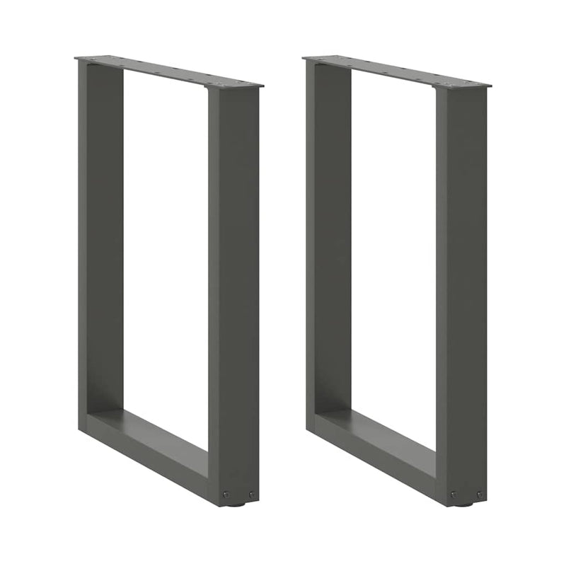 Picioare de masă în formă de U, 2 buc., antracit, 60x(72-73) cm, oțel