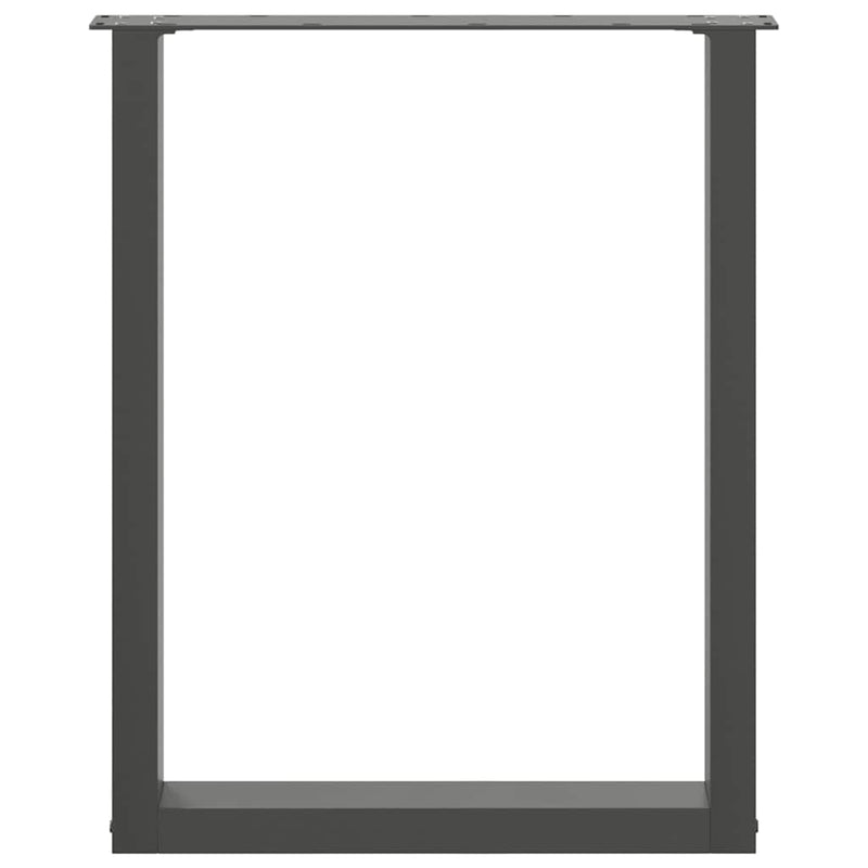 Picioare de masă în formă de U, 2 buc., antracit, 60x(72-73) cm, oțel