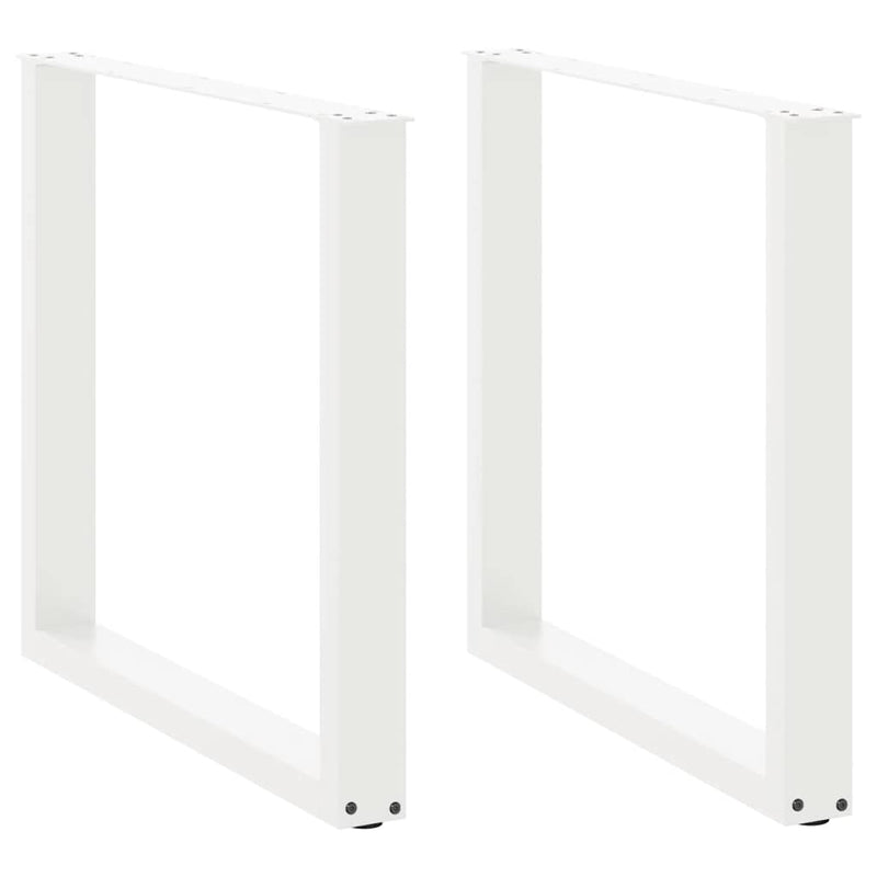 Picioare de masă în formă de U, 2 buc., alb, 80x(72-73) cm, oțel