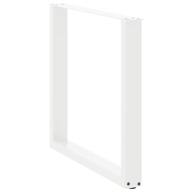 Picioare de masă în formă de U, 2 buc., alb, 80x(72-73) cm, oțel