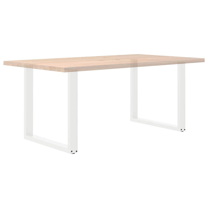 Picioare de masă în formă de U, 2 buc., alb, 80x(72-73) cm, oțel
