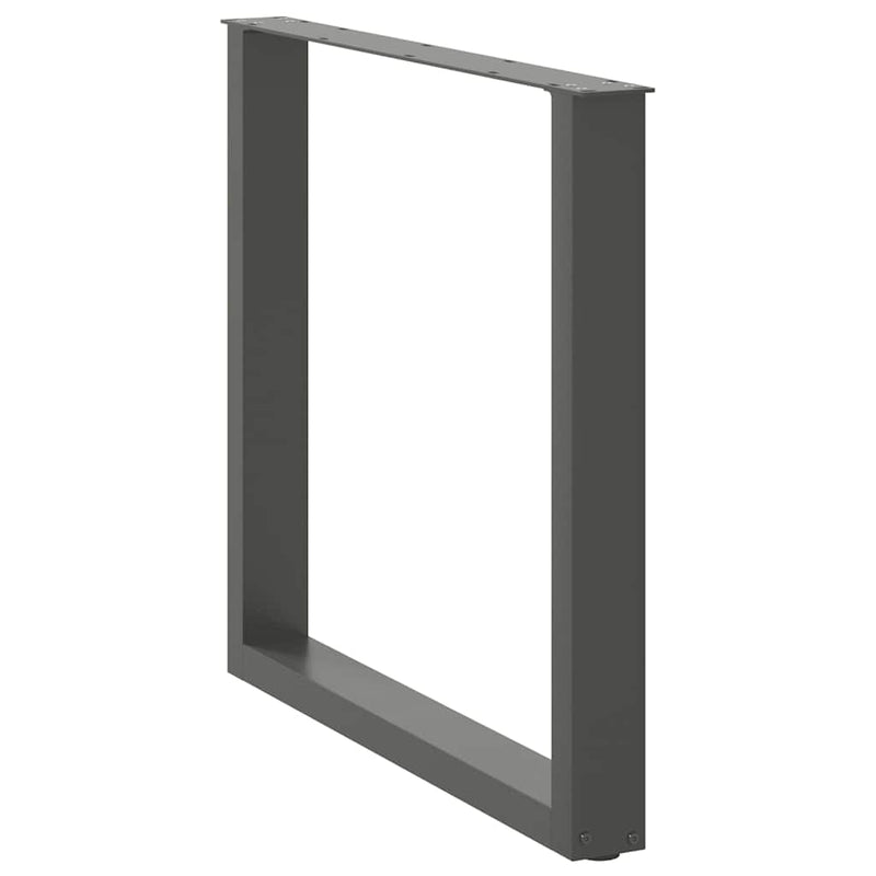 Picioare de masă în formă de U, 2 buc., antracit, 80x(72-73) cm, oțel
