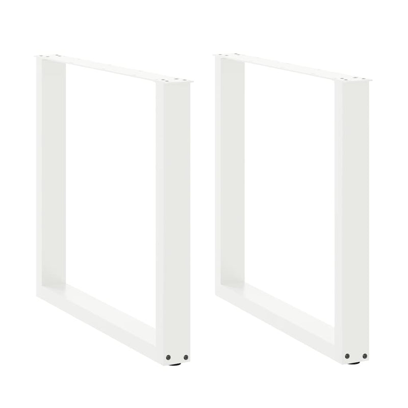 Picioare de masă în formă de U, 2 buc., alb, 90x(72-73) cm, oțel