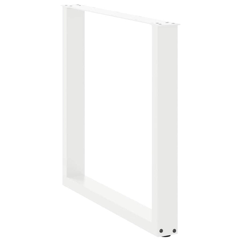 Picioare de masă în formă de U, 2 buc., alb, 90x(72-73) cm, oțel