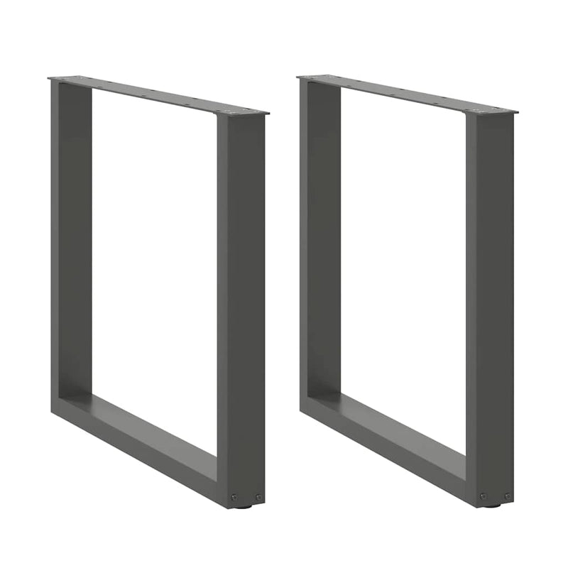 Picioare de masă în formă de U, 2 buc., antracit, 90x(72-73) cm, oțel