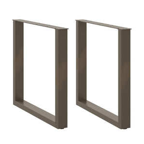 Picioare de masă în formă de U, 2 buc., oțel natural, 90x(72-73) cm