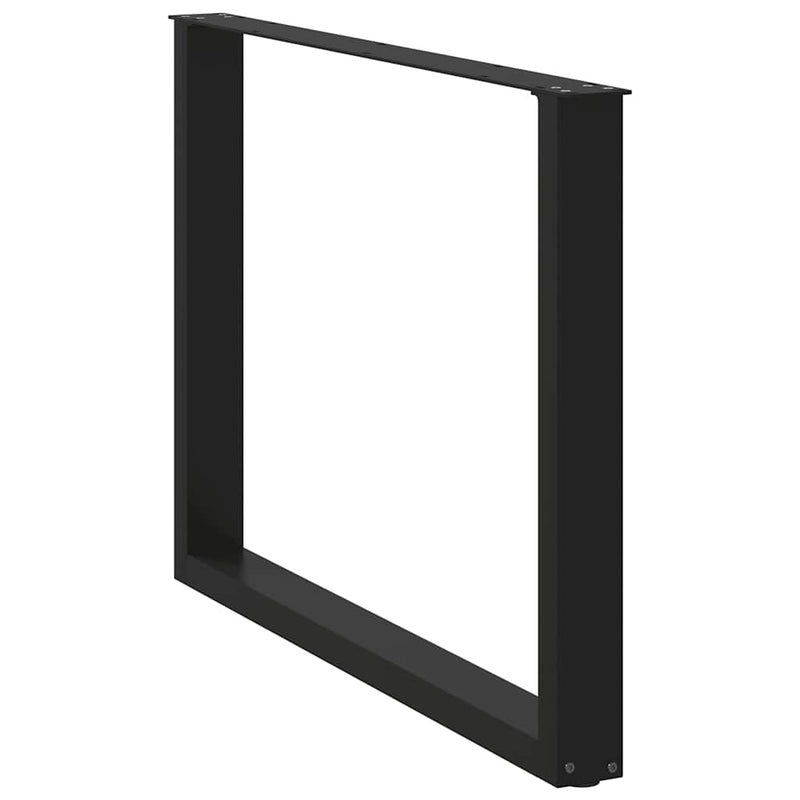 Picioare de masă în formă de U, 2 buc., negru, 100x(72-73) cm, oțel