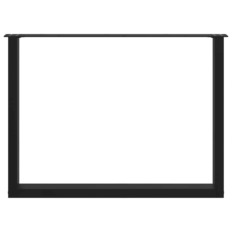 Picioare de masă în formă de U, 2 buc., negru, 100x(72-73) cm, oțel