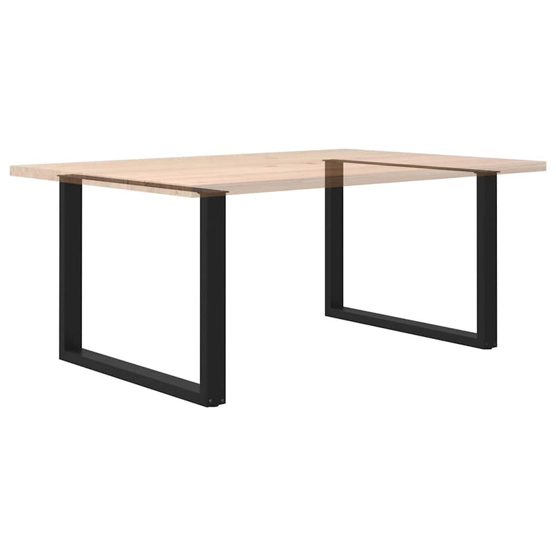 Picioare de masă în formă de U, 2 buc., negru, 100x(72-73) cm, oțel