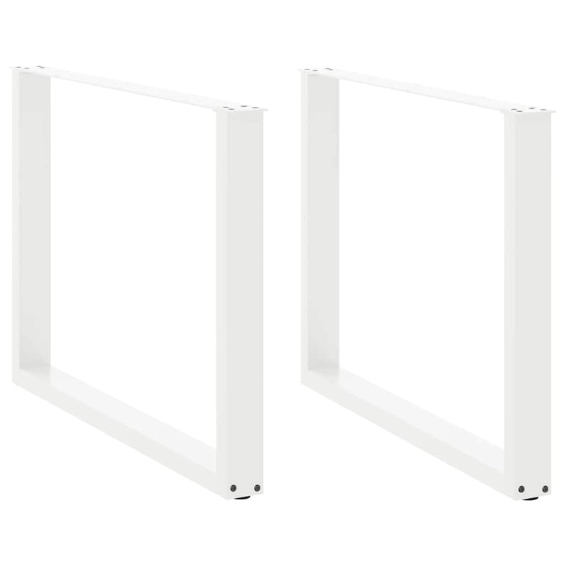 Picioare de masă în formă de U, 2 buc., alb, 100 x (72-73) cm, oțel