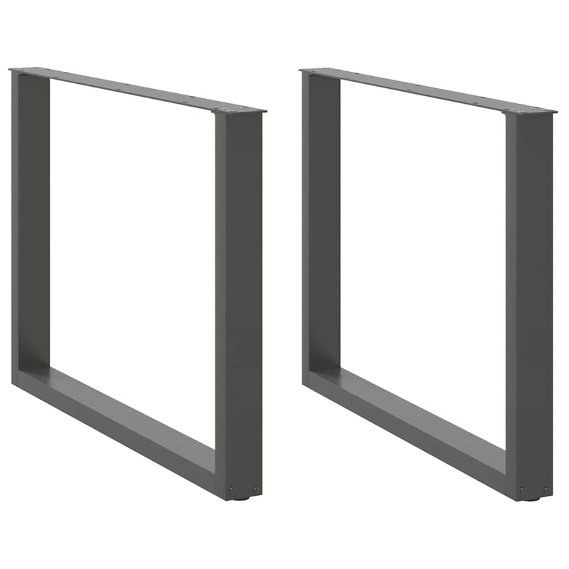 Picioare de masă în formă de U, 2 buc., antracit, 100x(72-73) cm, oțel