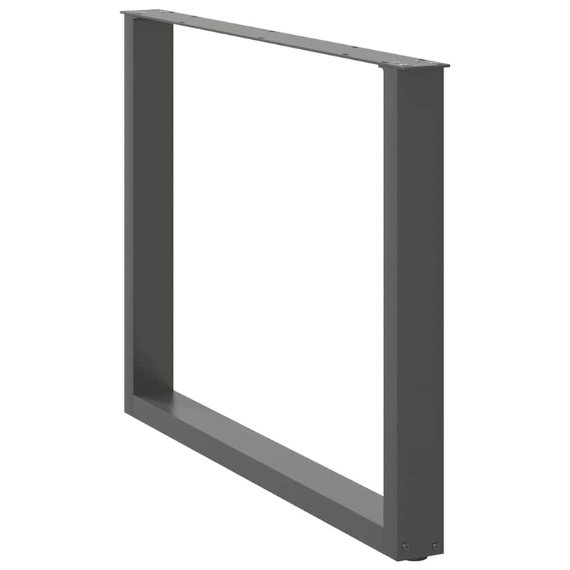 Picioare de masă în formă de U, 2 buc., antracit, 100x(72-73) cm, oțel