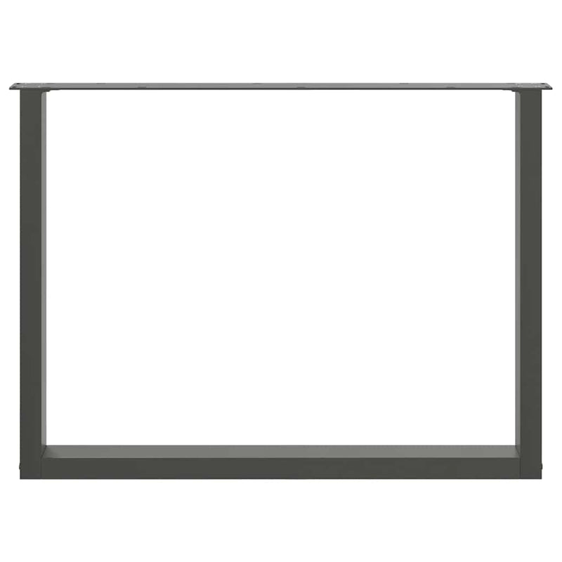 Picioare de masă în formă de U, 2 buc., antracit, 100x(72-73) cm, oțel