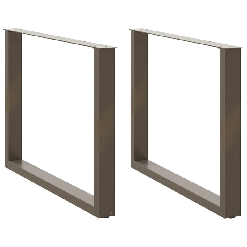 Picioare de masă în formă de U, 2 buc., oțel natural, 100 x (72-73) cm