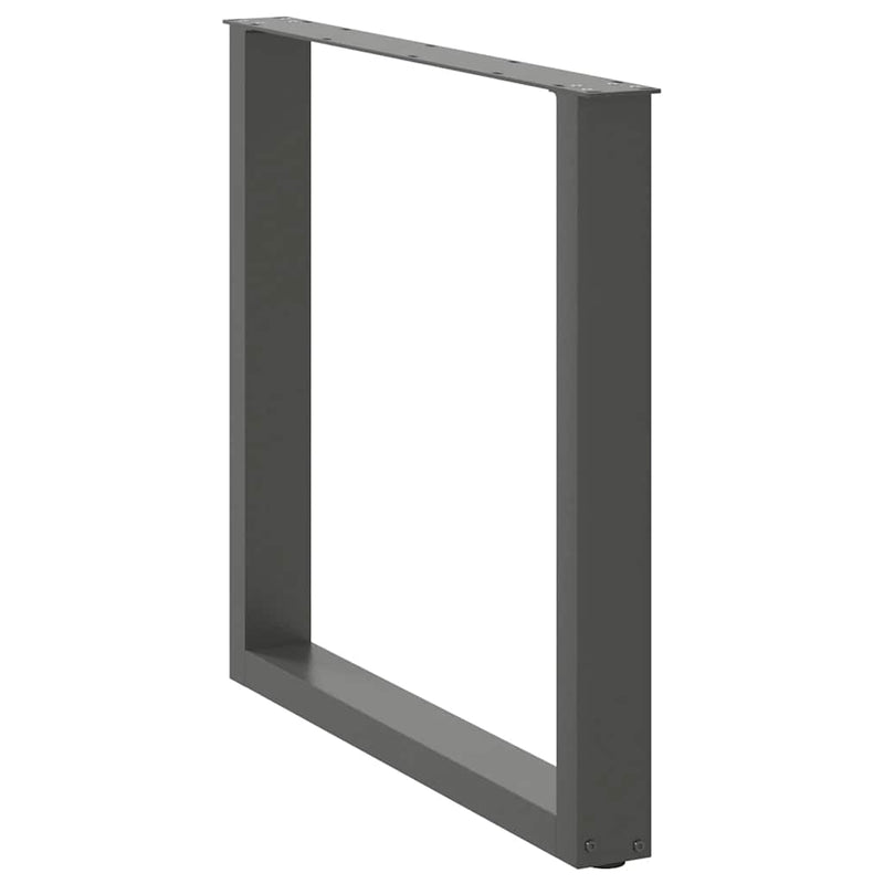 Picioare de masă în formă de U, 3 buc., antracit, 80x(72-73) cm, oțel