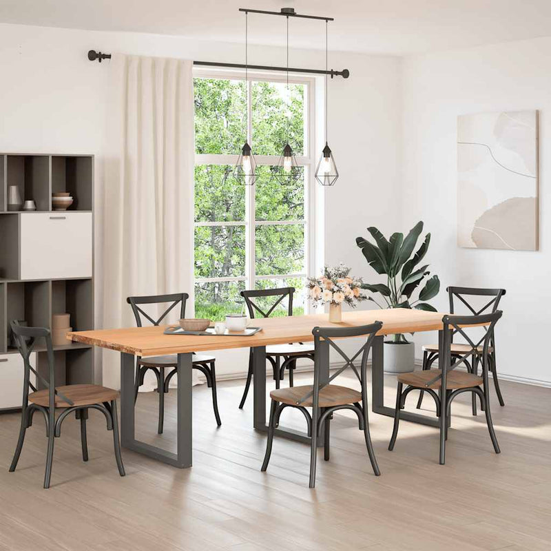 Picioare de masă în formă de U, 3 buc., antracit, 90x(72-73) cm, oțel