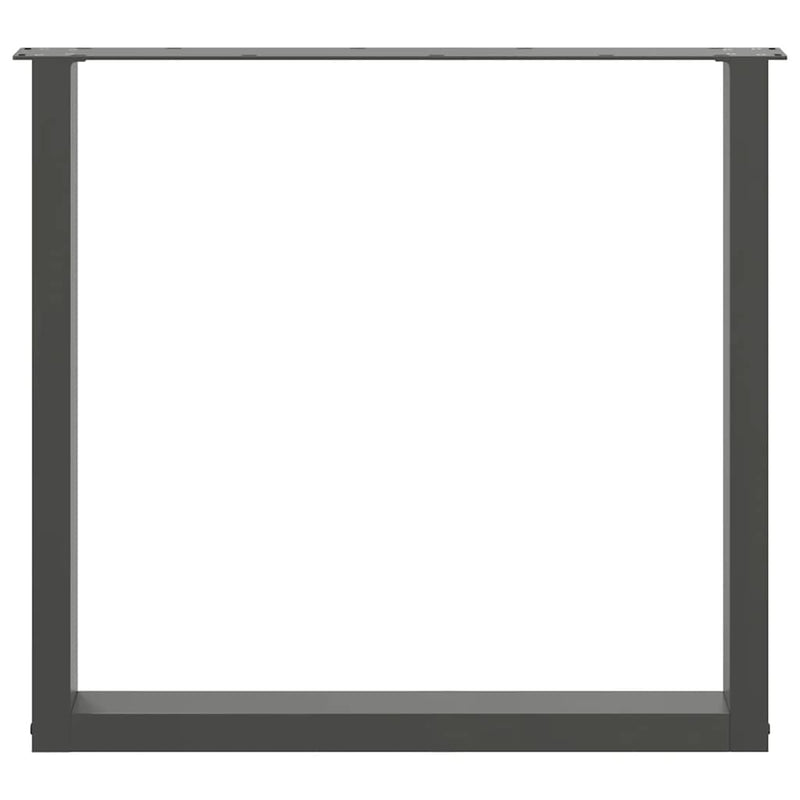 Picioare de masă în formă de U, 3 buc., antracit, 90x(72-73) cm, oțel