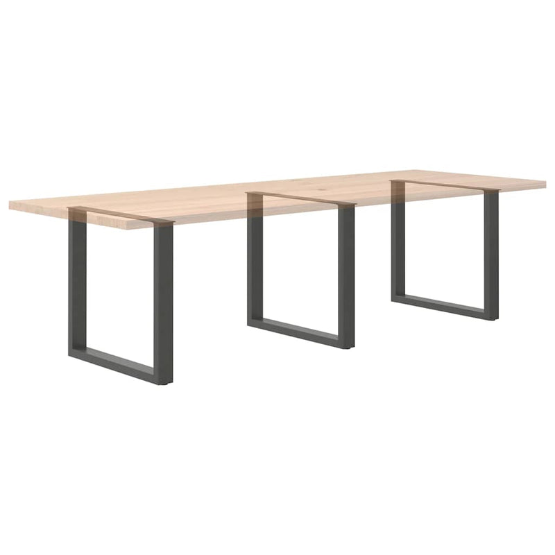 Picioare de masă în formă de U, 3 buc., antracit, 90x(72-73) cm, oțel