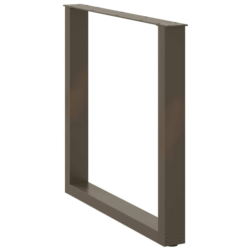 Picioare de masă în formă de U, 3 buc., oțel natural, 90x(72-73) cm