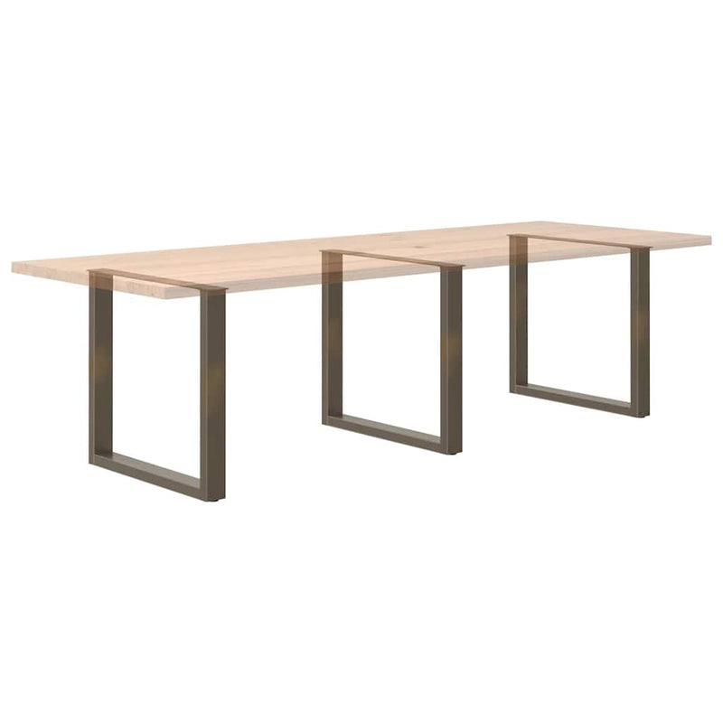 Picioare de masă în formă de U, 3 buc., oțel natural, 90x(72-73) cm