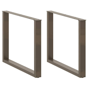 Picioare de masă în formă de U, 3 buc., oțel natural, 100 x (72-73) cm