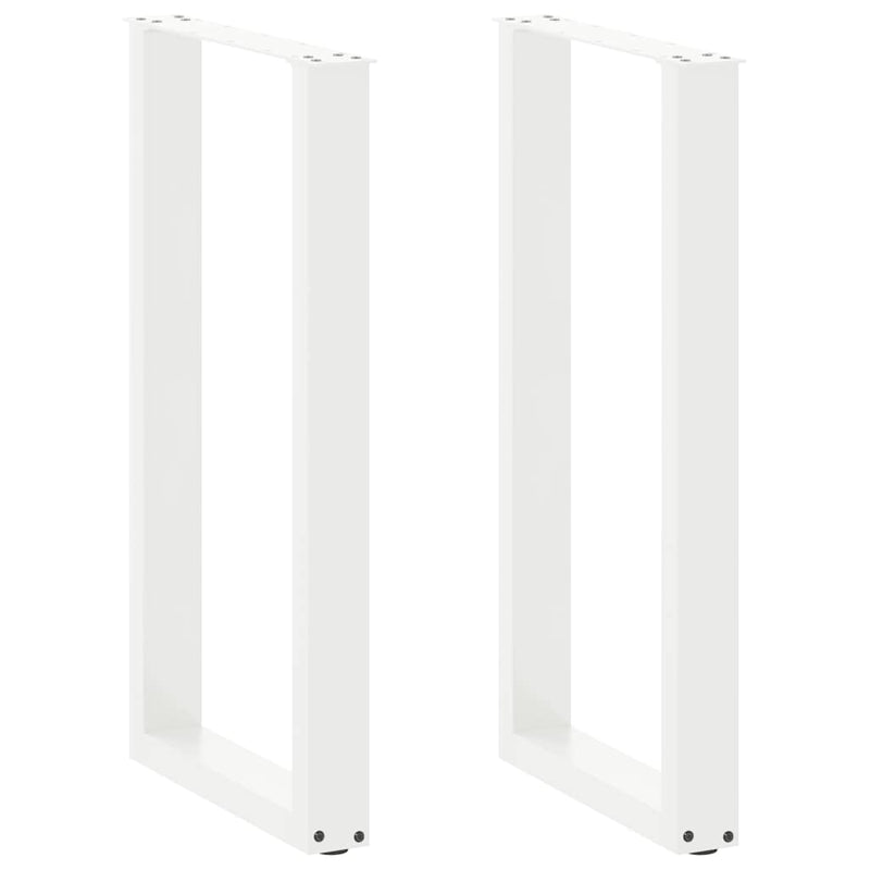 Picioare de masă de bar în formă de U, 2 buc., alb, 40x(90-91) cm, oțel