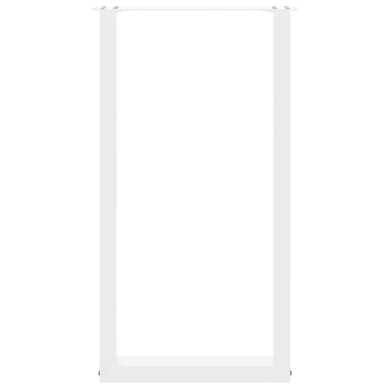 Picioare de masă de bar în formă de U, 2 buc., alb, 40x(90-91) cm, oțel
