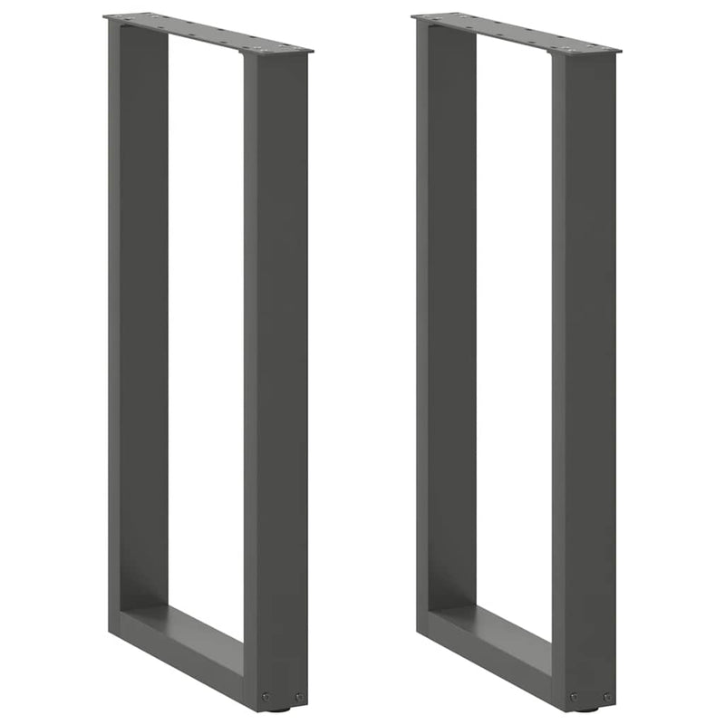 Picioare de masă de bar în formă de U, 2 buc., antracit, 40x(90-91) cm, oțel