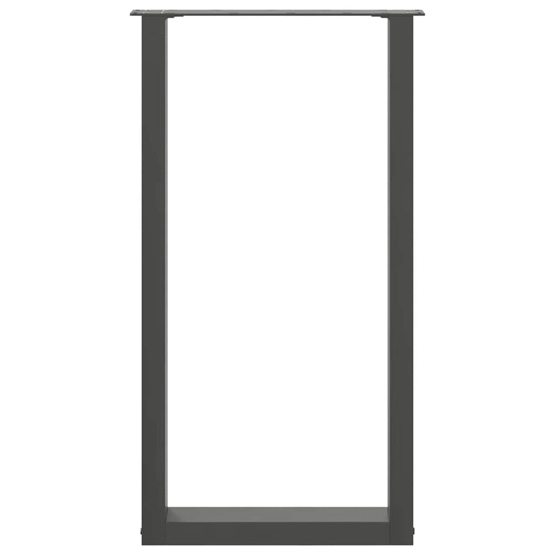 Picioare de masă de bar în formă de U, 2 buc., antracit, 40x(90-91) cm, oțel